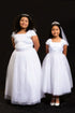 Big Girls White Satin Mesh Lace Beadwork Communion Dress 8-20.5